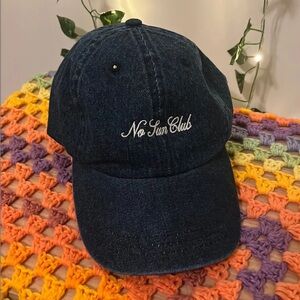 No Sun Club Denim Hat Barefaced Summer Accessories  Beach ONE SIZE FITS MOST OS